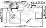 Febest 0711-SX4FRH Inner CV Joint Right 29X40X26
