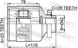 Febest 2211-SORRH Inner CV Joint Right 25X42X28