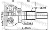 Febest 1010-C140 Outer CV Joint 24X54.5X30