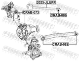 Febest CRAB-086 Front Rod Bushing