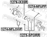 Febest 1275-SPORR Rear Brake Caliper Repair Kit (Set For One Side)