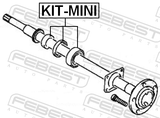 Febest KIT-MINI Repair Kit, Ball Bearing Rear Axle Shaft 35X72X22