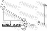 Febest BMSB-F10F-KIT Front Stabilizer Bar Bush Kit D28