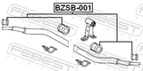 Febest BZSB-001 Front Stabilizer Bar Bush Kit (Set For Two Sides)