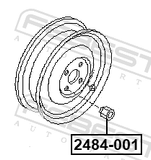 Febest 2485B-001 Wheel Bolt M12X1.5 L51.2