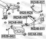 Febest MZAB-098 Rear Arm Bushing