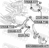 Febest VWAB-025 Bushing, Front Lower Control Arm