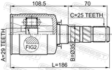 Febest 0811-B13 Inner CV Joint 29X35X25
