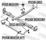 Febest PGAB-BOX3RF Front Bushing, Rear Leaf Spring