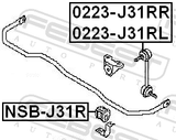 Febest NSB-J31R Rear Stabilizer Bar Bush D26