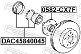 Febest DAC45840045 Front Wheel Bearing Repair Kit 45X84X45