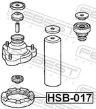 Febest HSB-017 Front Spring Upper Seat