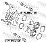 Febest 0174-MCV10F Front Caliper Slide Pin