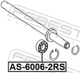 Febest AS-6006-2RS Ball Bearing 30X55X13