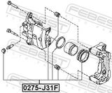 Febest 0275-J31F Front Brake Caliper Repair Kit (Set For Two Sides)