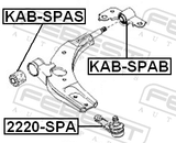 Febest KAB-SPAS Front Bushing, Front Control Arm