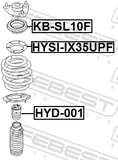 Febest HYSI-IX35UPF Front Spring Upper Seat