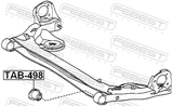 Febest TAB-498 Rear Crossmember Bushing