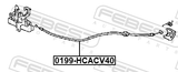Febest 0199-HCASV40 Cable Assembly Hood Lock Control