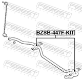 Febest BZSB-447F-KIT Front Stabilizer Bar Bush Kit (Set For Two Sides) D26