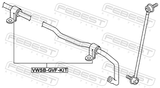 Febest VWSB-GVF-KIT Front Stabilizer Bar Bush Kit (Set For Two Sides)