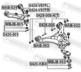 Febest 0429-008 Camber Adjusting Eccentric Bolt