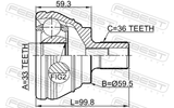 Febest 2310-EOS Outer CV Joint 33X59.5X36