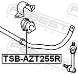 Febest TSB-AZT255R Rear Stabilizer Bar Bush D20