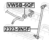 Febest 2323-9N5F Front Stabilizer Link / Sway Bar Link