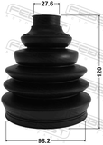 Febest 1717P-A6 Boot Outer CV Joint Kit Pvc 98.2X120X27.6
