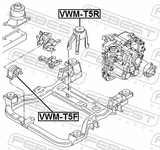 Febest VWM-T5F Front Engine Mount