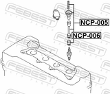 Febest NCP-006 Ignition Coil Tip