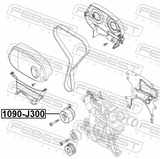 Febest 1090-J300 Timing Belt Tensioner Pulley