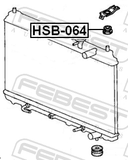 Febest HSB-064 Mount Rubber Radiator