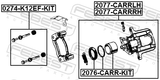 Febest 2076-CARR-KIT Repair Kit, Rear Caliper Piston With Mechanism D42.8