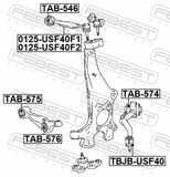 Febest TAB-574 Bushing, Front Lower Control Arm