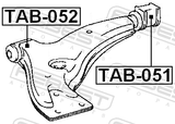 Febest TAB-052 Front Bushing, Front Control Arm