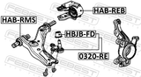 Febest HAB-RMS Front Bushing, Front Control Arm