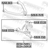 Febest 0224-J50FLR Right Lower Front Arm