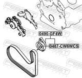 Febest 0490-GF4W Belt Tensioner