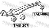 Febest TAB-207 Bushing, Front Lower Control Arm