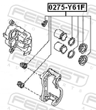 Febest 0275-Y61F Front Brake Caliper Repair Kit (Set For Two Sides)