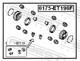 Febest 0175-ET196F Front Brake Caliper Repair Kit (Set For Two Sides)