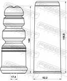 Febest ADSHB-8K5R-KIT Boot With Jounce Bumper Rear Shock Absorber Kit