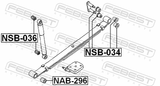 Febest NAB-296 Rear Leaf Spring Bushing