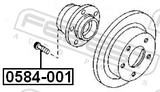 Febest 0584-001 Wheel Stud