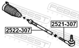Febest 2521-307 Steering Tie Rod End