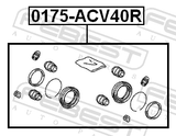 Febest 0175-ACV40R Rear Brake Caliper Repair Kit (Set For Two Sides)