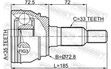 Febest 3210-ESCIII Outer CV Joint 35X72.8X33