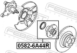 Febest 0582-6A44R Rear Wheel Hub
